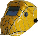 Yellow Spider Web Solar Power Auto Darken Welding Helmet