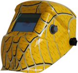 Yellow Spider Web Solar Power Auto Darken Welding Helmet