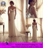 High Quality 2014 Beach Chiffon Wedding Dresses Spaghetti Backless Sweep Train Sexy Amazizng