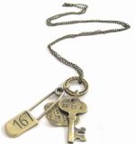 Antique Key Pendant Fashion Jewelry Necklace (HNK-10330)