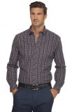 Men's Business Long Sleeve Herringbone Plaid Shirt