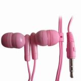 Universal Wired Audio Stereo Earphone Pink with 3.5mm Socket Jack
