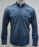 Men's Denim Long Sleeve Shirt (100% Cotton) HD0110