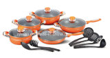 16PCS Aluminum Non-Stick Pan with Handle and Lid