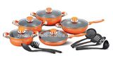 16PCS Aluminum Non-Stick Pan with Handle and Lid