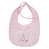Plain Cotton Embroidered Animal and Words Baby Bibs