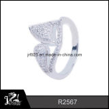 New Wedding Rings 2015, Double Ring with Stone, 925 Silver Ring