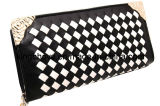 Fashion Soft PU Wallet / Black with White Color Combination / Fashion Wallets (KCW21)