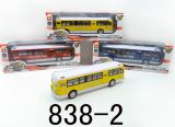 Diecast Bus Model Kids Pull Back Car with Light 838