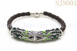 Fashion Bracelet Disco Crystal Tube Leather Bracelet (SJN001)