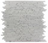 Carrara Random Strips Mosaic Wall Tiles Marble Wall Decoration