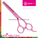 Pink Teflon Coating Convex-Edge Stainless Steel Hair Thinning Scissors