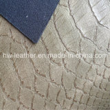 Crocodile Grain Emboseed PU Leather for Shoes Hw-872