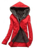 New Women's Winter Jacket Coat Hoodie Pullover Fleece Jacket Short Overcoat