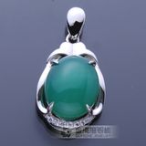 Attractive 925 Sterling Silver Jade Necklace Pendant