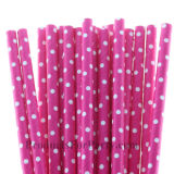 Eco-Friendly Pink Polka DOT Paper Straws for Wedding Party Decoration