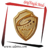 Gold Sandblast Lapel Pin/Shield Badge (XD-LP-07)