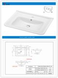 Luxury White Ceramic Cupc Cabinet Washing Sink (SN6092)