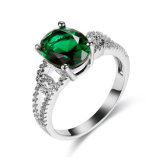 Fashion Lady Jewellery Emerald Oval Cut Party Ring