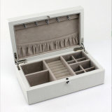 Beauty Leather Jewelry Box with White Leather (HX-A0751)