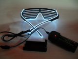 White EL Wire with 2AA Batteries Pack Shutter Glasses Hot