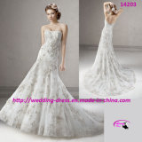 Sparkling Beaded Tulle Wedding Bridal Dress with Trumpet
