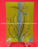 Decorative Tempered Glass Plate, Craft and Gift (JRCFCOLOR)