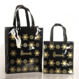 2 Sizes Xmas Style Waterproof PVC Zipper PU Shopping Handbags