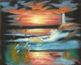 Hot Sell Sea Sunset Landscape Oil Painting (LH-332000)