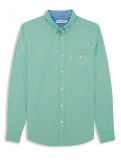 Men's Plain Dyed Denim Button Down Long Sleeve Shirt