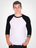 Men's 100%Cotton Contrast Raglan Sleeve Basic T-Shirts