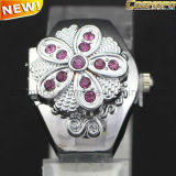 Fashionable Finger Ring Watch with Flower Cover (SA2072)