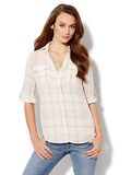 Women's Yarn Dyed Linen Long Sleeve Shirt