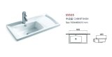 Luxury White Counter Top Porcelain Kitchen Sink (S5525)