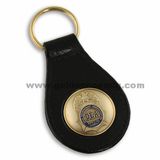 Custom Embossed Logo Genuine Leather Key Chain (CMK1028)