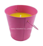 Color Painted Bucket Citronella Candle with Handle (SK8081)