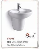 Hot Sale Ceramic Sanitary Ware Semi Wall Hung Sinks (S9005)