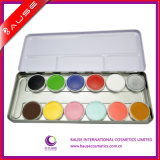 Hot! ! ! New Product! Top Quality 12 Elegant Colors Face Paint Pencil Case Metal Palette