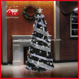 Top Star Colorful Ornaments and Ribbon Decorated Christmas Tree
