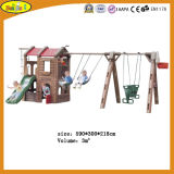 Popular Outdoor Kids Plastic Slide and Swing