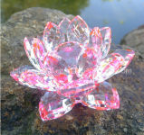 Lauda Man-Made Pink Crystal Lotus Candle Holder