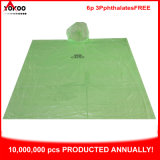 Plastic Green Rain Poncho Coat for Adult (YB--202)