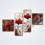 100% Handmade Flower Oil Painting for Home Decoration (KLFL4-0010)