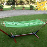 Green Fringes Hammock with Wood Stand