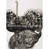 Chinese Traditional Painting Ostrich on Ceramic