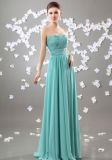 Blue Strapless Chiffon Evening Dress for Party (OGT028E)