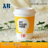 Insulate Double Wall Paper Cup with White Lids