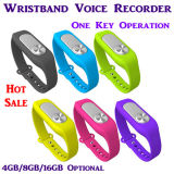 4GB/8GB/16GB Wearable Wristband Bracket Digital Voice Recorder Dictaphone One-Key Operation Wav 128kbps