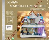 Polyresin Xmas House Decoration with LED Light and Music