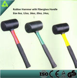 Rubber Hammer with Fiberglass Handle